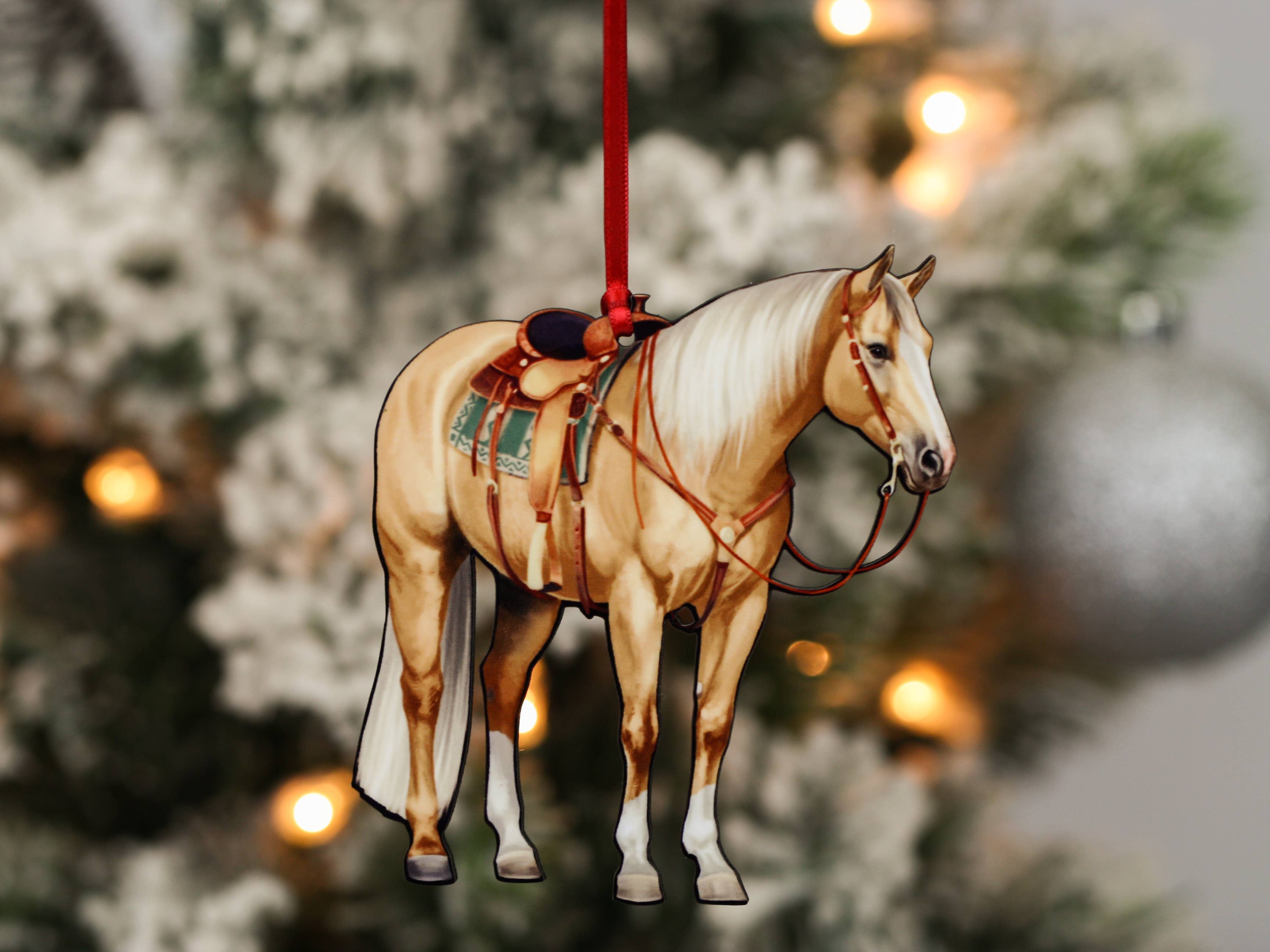 Palomino Western Ranch Horse Ornament - Quarter Horse Decor