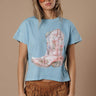 Flower Boots Hi - Lo Tee - Cowgirl Charm