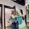 Fur Collard Cuff Over Sized Denim Jacket - Cowgirl Charm