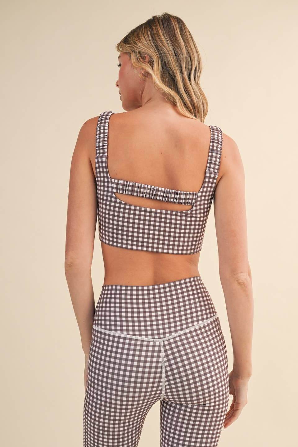 Gingham Print Ruched Bra Top - Cowgirl Charm