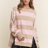 Gingham & Striped Knit Sweater Top - Cowgirl Charm