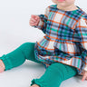Girls Emerald Green Footless Ruffle Tights - Cowgirl Charm