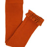 Girls Rust Rib Knit Footless Ruffled Tights - Cowgirl Charm