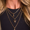 Gold Layer Chain Necklace w/ Cowboy Boot, Skull & Cowboy Hat - Cowgirl Charm