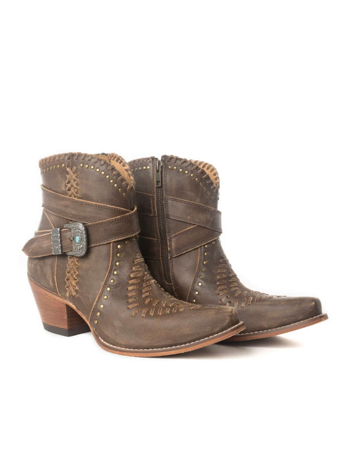 Myra Bags Haley’s High Peak Booties shoes in neutral tones, featuring stylish design and comfortable fit.