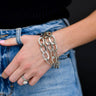 Hammered Silver three strand Chain Toggle Bracelet - Cowgirl Charm