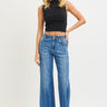 High Rise Wide Jeans Front and Back Curved Seam - Cowgirl Charm