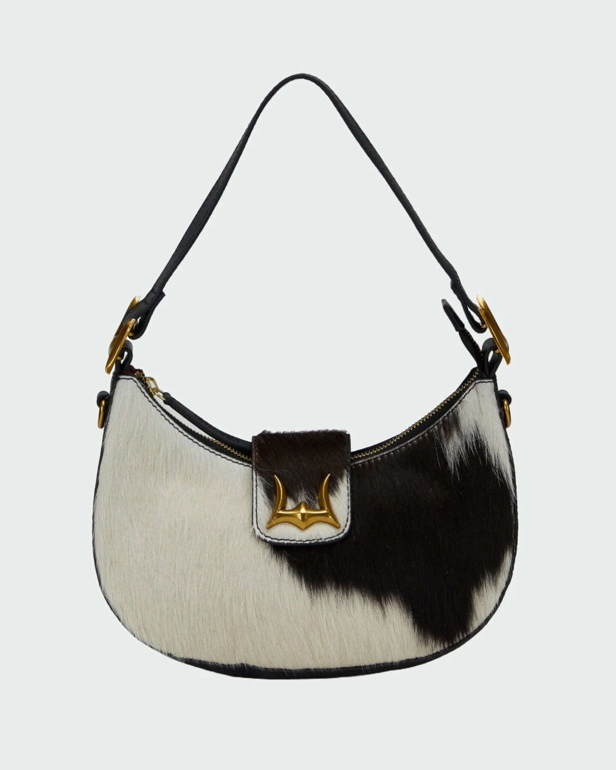 Loyal West Hobo Medium Purse in black leather with silver hardware, stylish and spacious for everyday use.