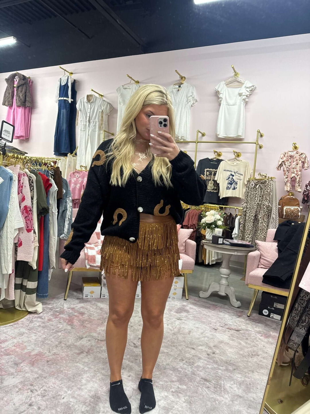 HORSESHOE PATCH CARDIGAN - Cowgirl Charm