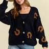HORSESHOE PATCH CARDIGAN - Cowgirl Charm