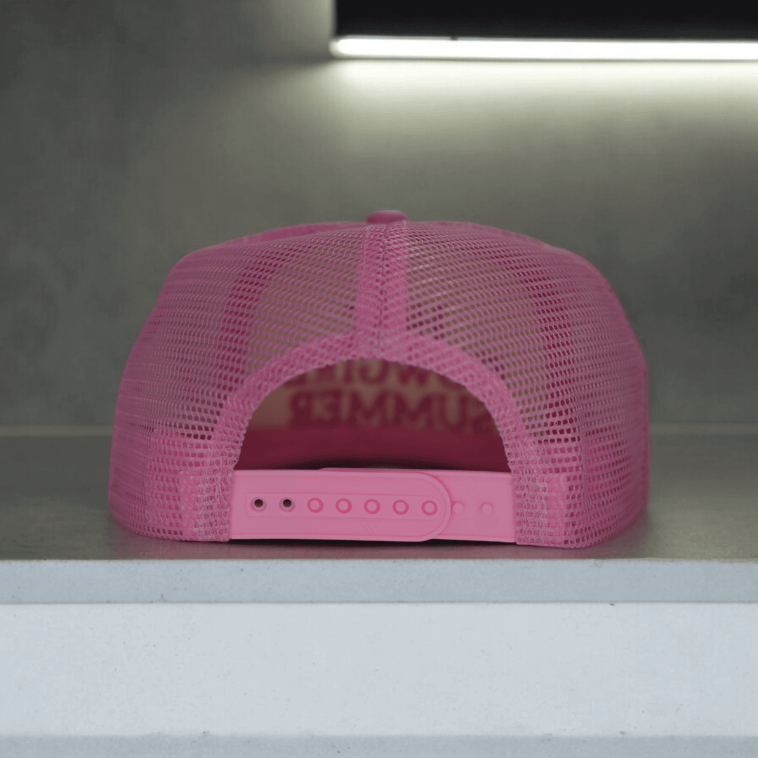 Hot Cowgirl Summer Trucker Hat - Light Pink Embroidery - Cowgirl Charm