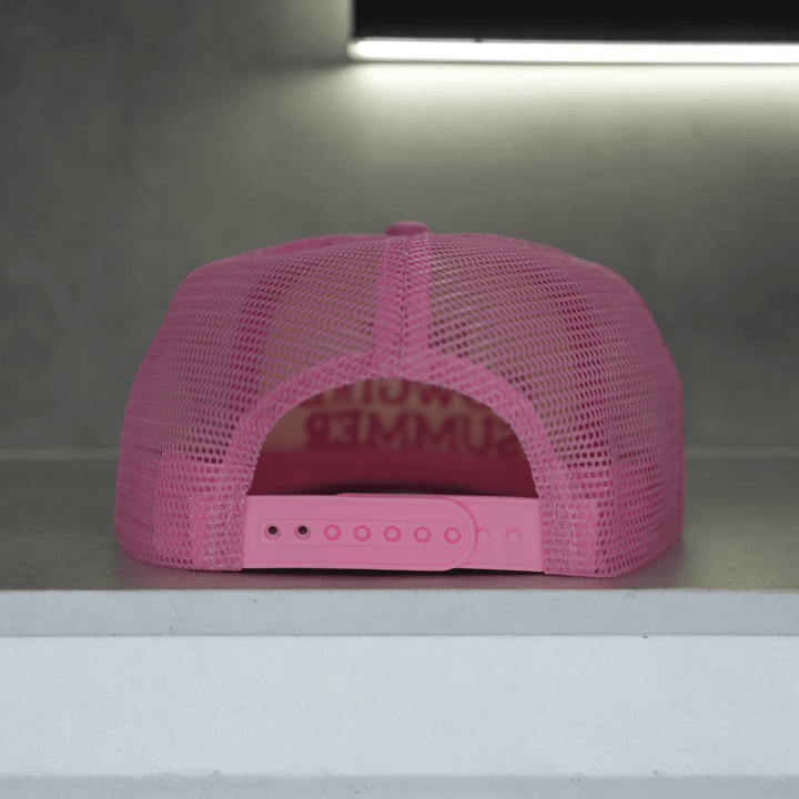 Hot Cowgirl Summer Trucker Hat - Light Pink Embroidery - Cowgirl Charm