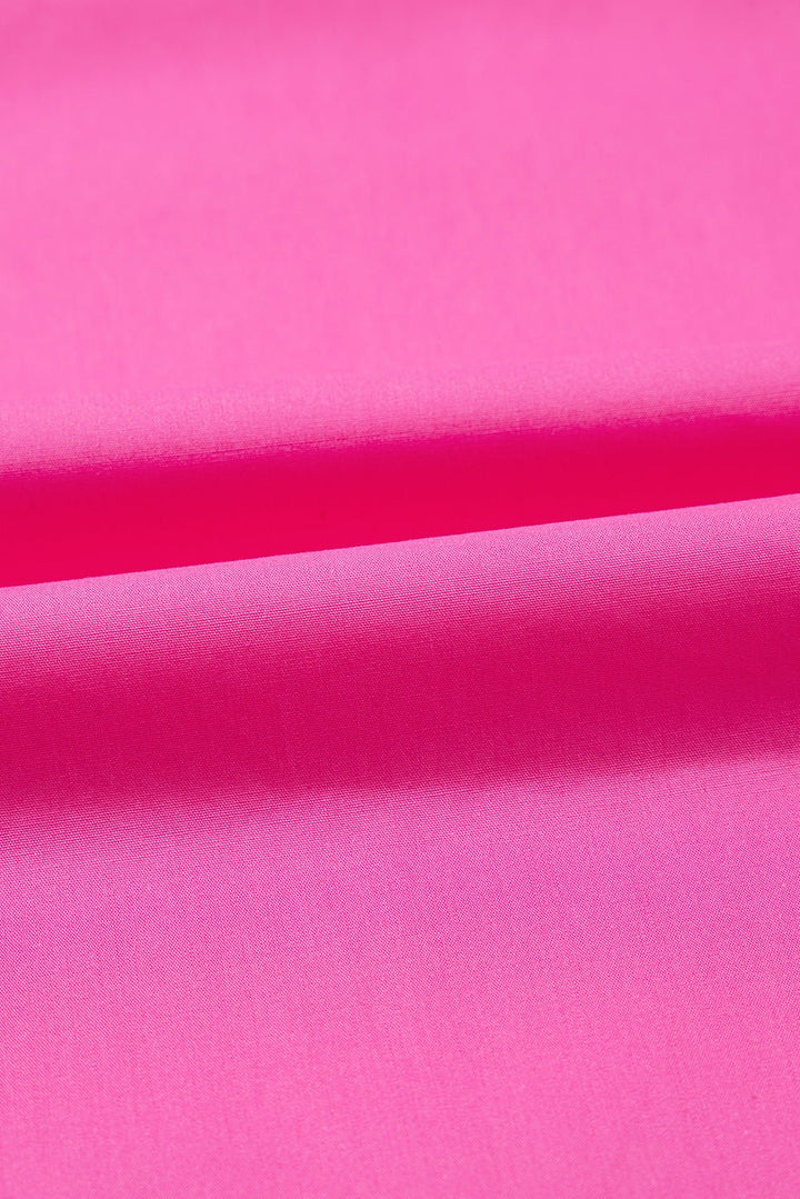 Hot Pink Ruffle Sleeve Top – Scalloped V - Neck Blouse | Cowgirl Charm Boutique - Cowgirl Charm