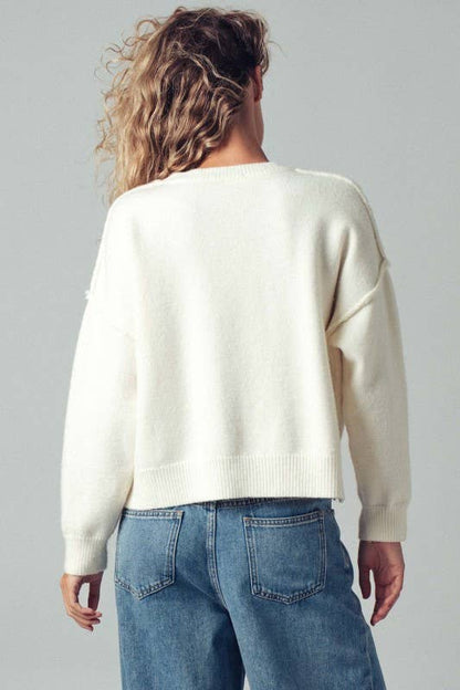 Urban Daizy Howdy Slogan Relaxed Knit Sweater, cozy casual knitwear with bold slogan detail, perfect for relaxed style.