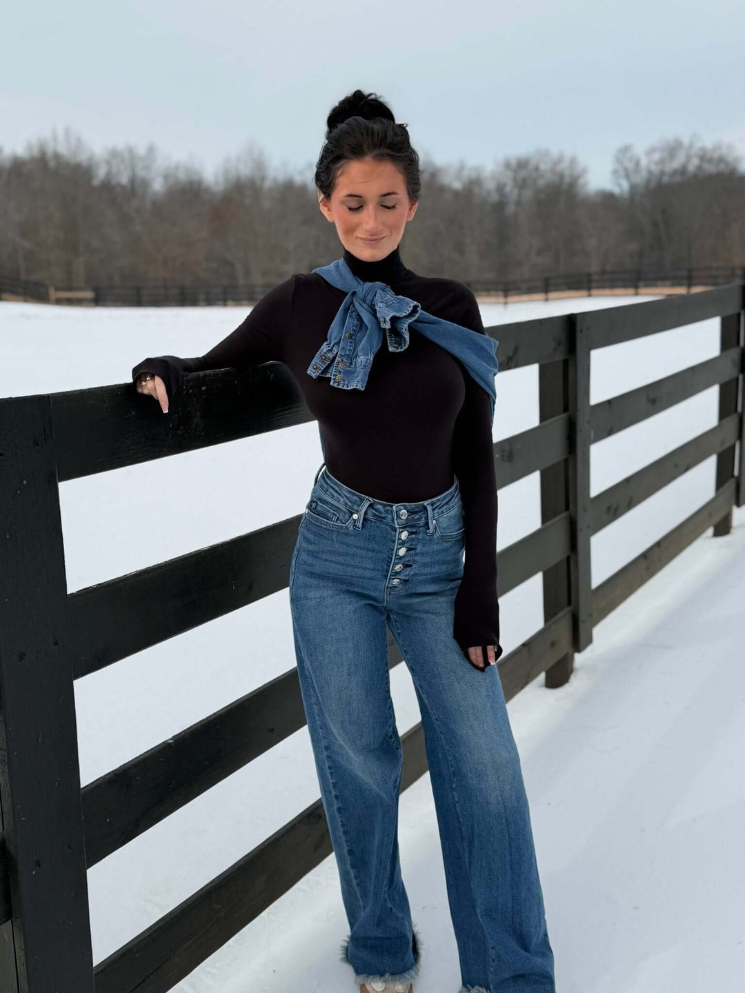 HW Column Straight Button - Judy Blue - Cowgirl Charm