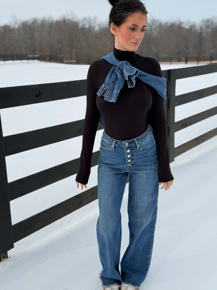 HW Column Straight Button - Judy Blue - Cowgirl Charm