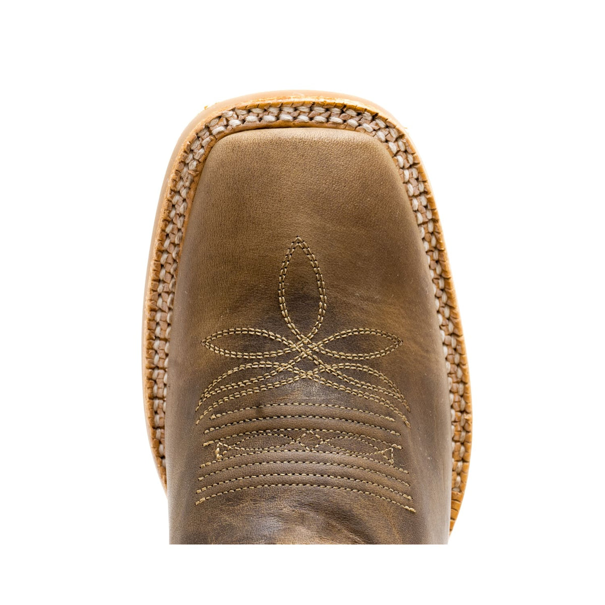 Hyer Topeka Tan women's Western boots with pointed toes and stacked heels, stylish cowboy footwear for women.