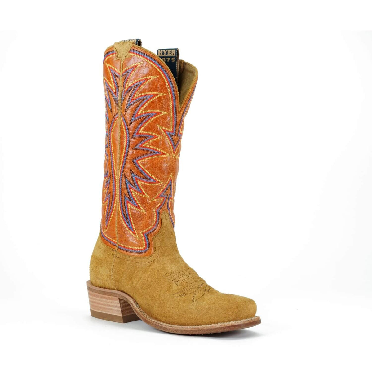 Hyer Rose Hill Boots in brown leather with ankle-high design and decorative stitching, stylish and comfortable footwear.