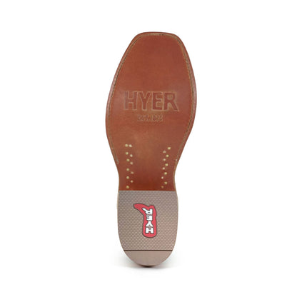 Hyer Rose Hill Boots in brown leather with ankle-high design and decorative stitching.