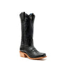 Hyer Boots Leawood Black women's western boot crafted from Black Top Shelf Cowhide with a 13-inch stitched shaft, Women's Cutter toe, and leather sole.