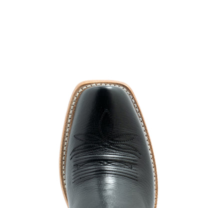 Black Leawood cowboy boots for women by HYER, featuring Western style and detailed stitching.
