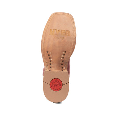 Hyer Boots Augusta burgundy women's western boots with pointed toe and decorative stitching, leather sole and classic western style