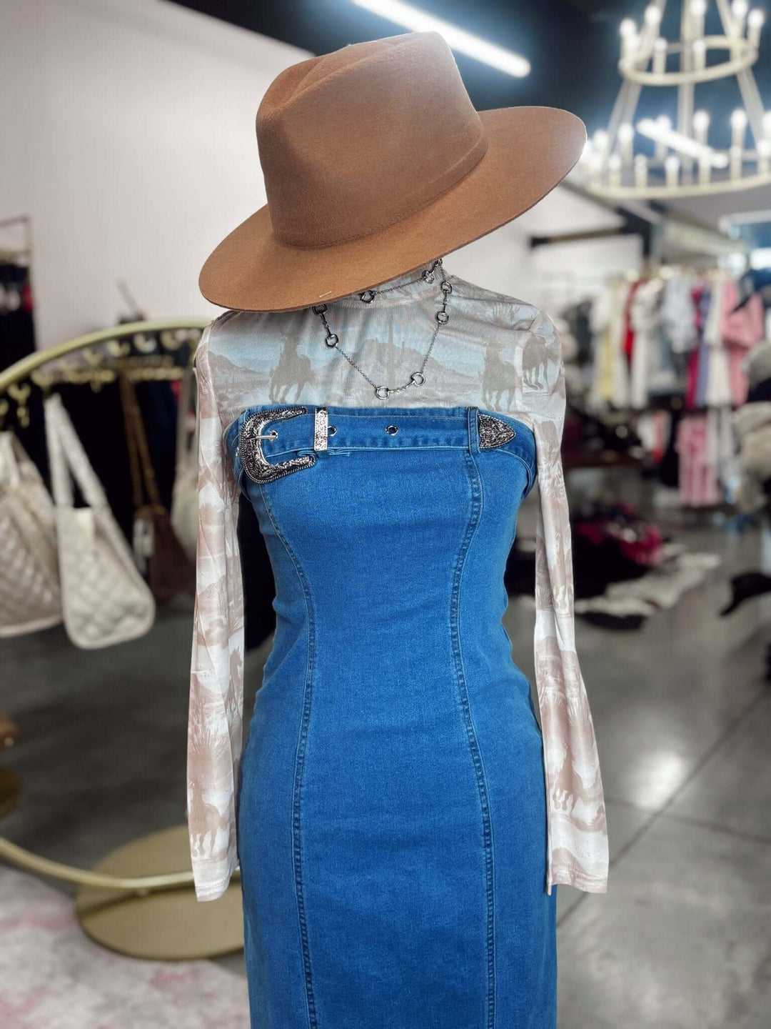 Ivory Beige Western Desert Burnout Mesh Long Sleeve Top - Cowgirl Charm