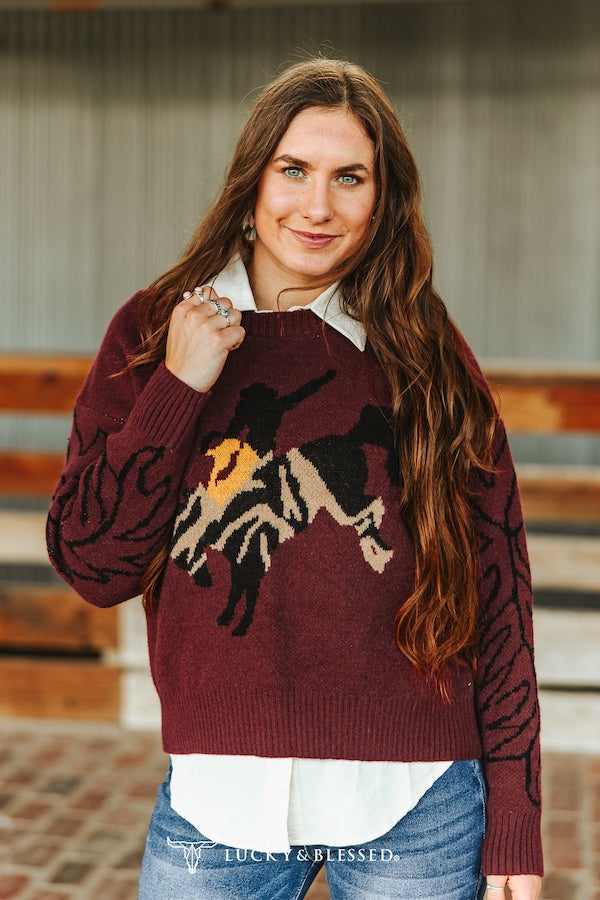 Wine Rodeo Knit Sweater