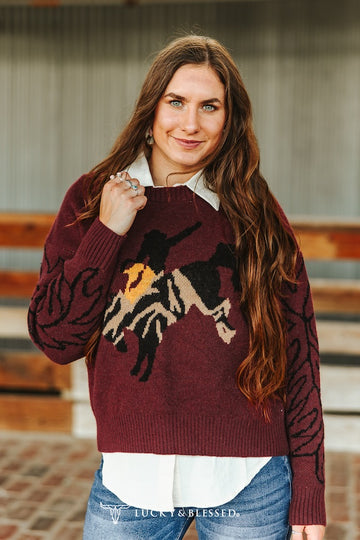 Wine Rodeo Knit Sweater