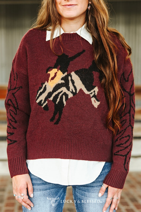 Wine Rodeo Knit Sweater