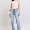 Judy Blue High Waist Light Wash Dad Jeans – Relaxed Fit Denim - Cowgirl Charm
