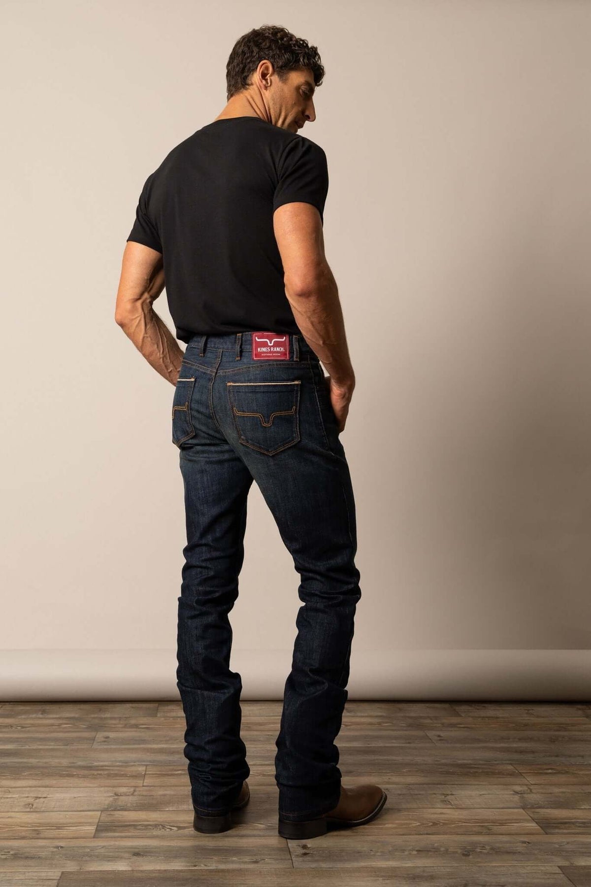 Kimes Ranch Roger Jeans in classic denim, featuring a relaxed fit and five-pocket design, perfect for casual wear.