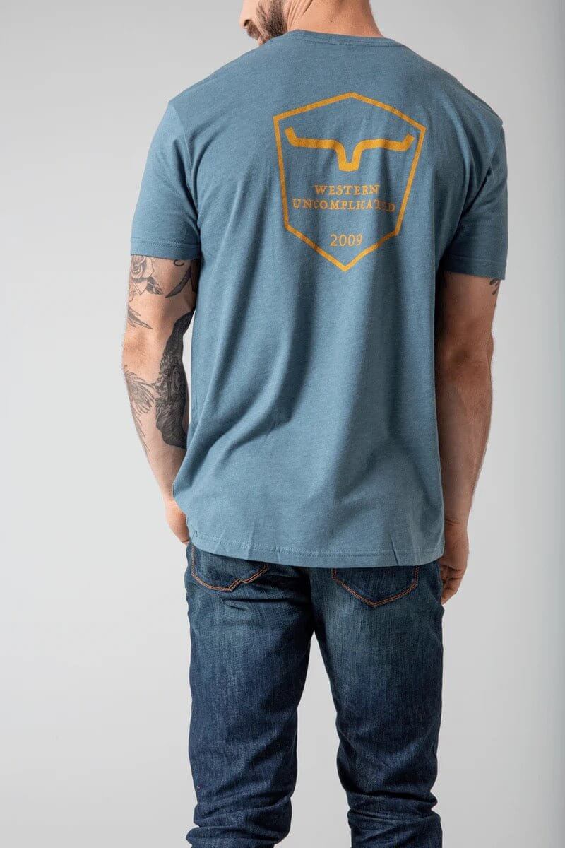 Kimes Ranch shielded trucker T-shirt with graphic design, casual fit, and classic trucker style for outdoor or everyday wear.