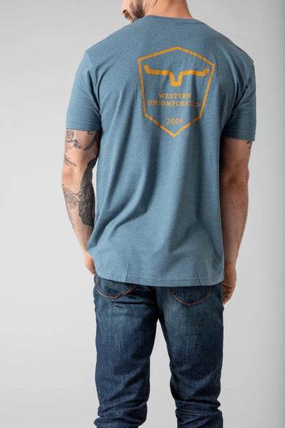 Kimes Ranch shielded trucker T-shirt with graphic design, casual fit, and classic trucker style for outdoor or everyday wear.