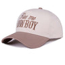 Kiss Me Cowboy Two Tone Canvas Cotton Cap - Cowgirl Charm