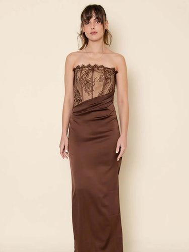 Lace Bodce Strapless Max Dress - Cowgirl Charm