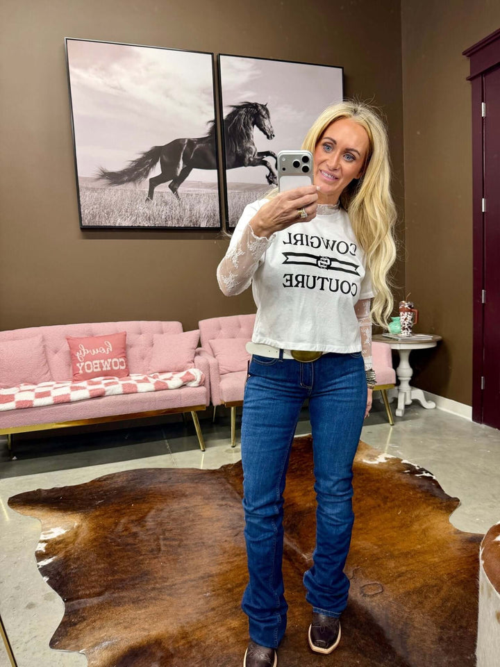 Lace Mesh Top - Cowgirl Charm