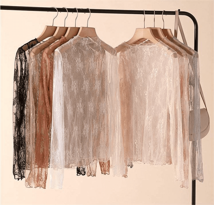 Hope & Sunshine lace mesh top featuring delicate lace and sheer mesh fabric, stylish and breathable for casual or dressy wear.