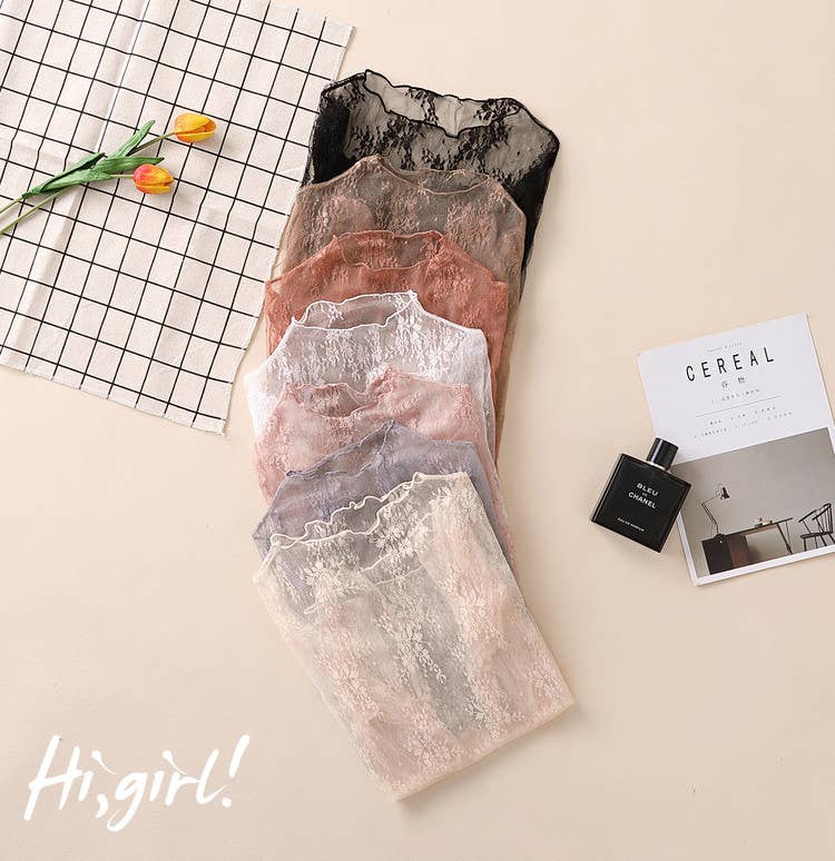 Hope & Sunshine lace mesh top featuring delicate lace and sheer mesh fabric, stylish and breathable for casual or dressy wear.