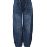 Laidback Mid - Waist Barrel Jeans - Cowgirl Charm