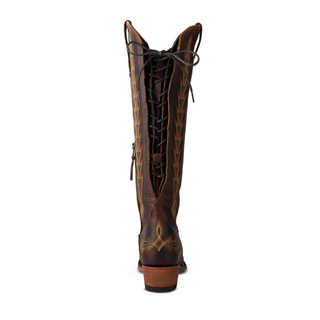 Lane Boots Lexington Knee High Corset - Cognac - Cowgirl Charm