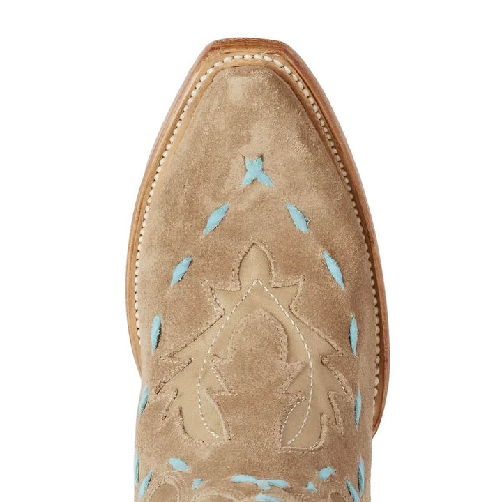 Lane Boots Reverie Knee High Corset - Latte Suede and Powder Blue - Cowgirl Charm