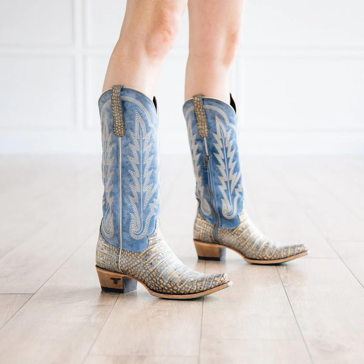 Lane Boots Skylight Boot - Gilded Denim - Cowgirl Charm