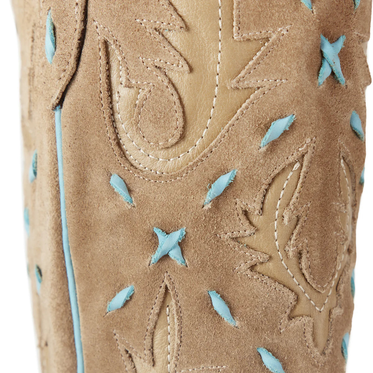 Lane Boots Reverie Knee High Corset - Latte Suede and Powder Blue