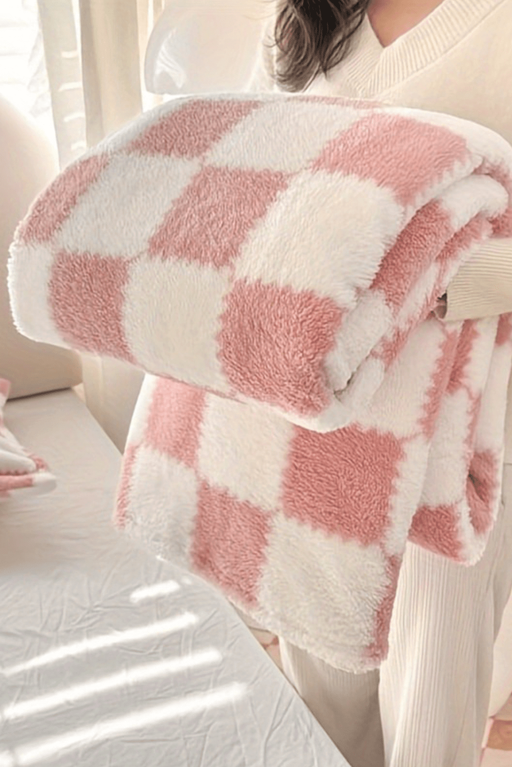 LDC Checkered Soft Plush Large Blanket - Cowgirl Charm
