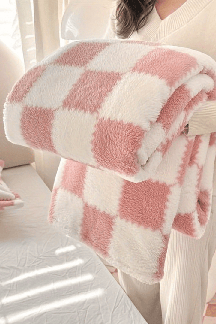 LDC Checkered Soft Plush Large Blanket - Cowgirl Charm