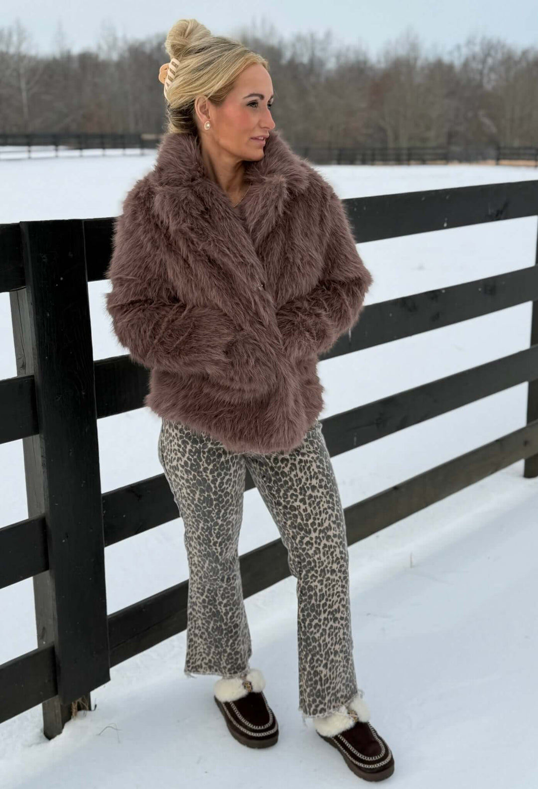 Leopard Distressed Hem Jeans - Cowgirl Charm