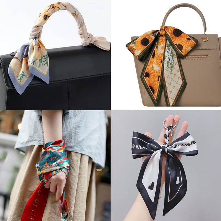 Letter Floral Twilly Scarf – Hair Ribbon & Bag Tie_CWASC0095 - Cowgirl Charm