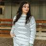 Lucky & Blessed Grey Ivory Aztec Knit Lounge Set - Cowgirl Charm