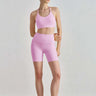 Luna 2-piece sports bra and shorts yoga and Pilates workout set by 91thelabel, featuring a comfortable, stretchy athletic wear design.